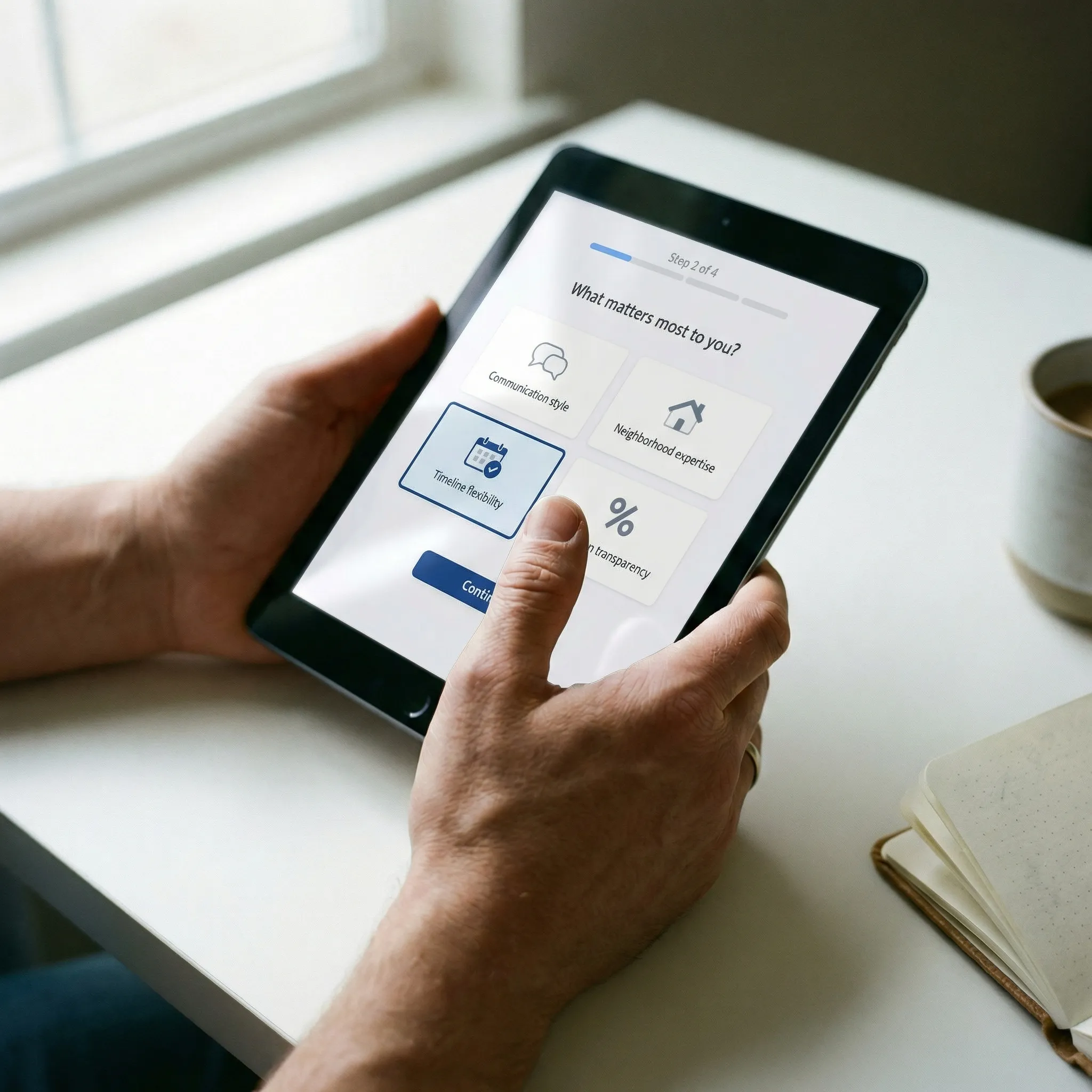 Onboarding questionnaire interface